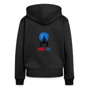 Karate Kid - Sweat à capuche zippé Premium bio Femme - noir - Dos - Julia (174cm)