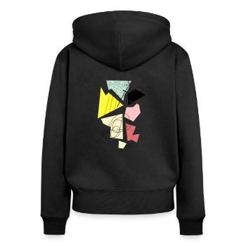 Hip abstract, geometric shapes and shapes - Women's Premium Organic Zip Hoodie - black - Back - Julia (174cm)