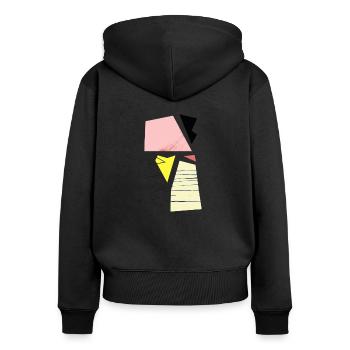 Hip abstract, geometric shapes and shapes - Women's Premium Organic Zip Hoodie - black - Back - Julia (174cm)