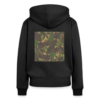 Camouflage hollandais - Sweat à capuche zippé Premium bio Femme - noir - Dos - Julia (174cm)
