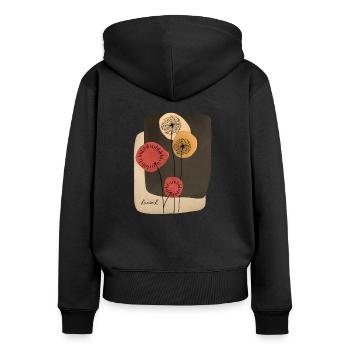 Abstract flowers - Women's Premium Organic Zip Hoodie - black - Back - Julia (174cm)