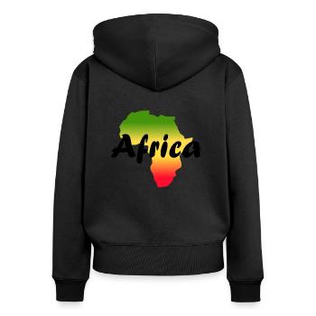 T-shirt africa green yellow red reggae - Women's Premium Organic Zip Hoodie - black - Back - Julia (174cm)