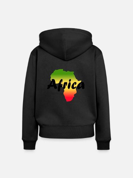 T-Shirt africa grün gelb rot reggae - Frauen Premium Bio Zip Hoodie - Schwarz
