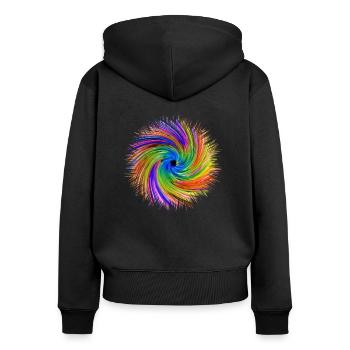 Cool design coloré estivale Cool Cool Yeux Cool - Sweat à capuche zippé Premium bio Femme - noir - Dos - Julia (174cm)