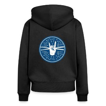 Drum Drums Drummer Musique - Sweat à capuche zippé Premium bio Femme - noir - Dos - Julia (174cm)
