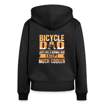 Fahrrad - Frauen Premium Bio Zip Hoodie - Schwarz - Hinten - Julia (174cm)