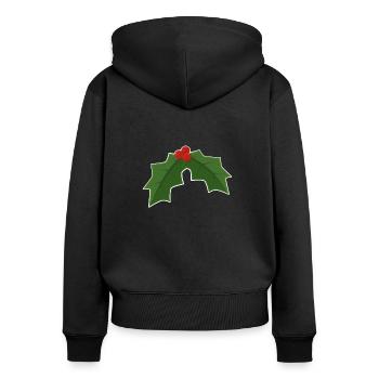 Holly - Holly et baies - Sweat à capuche zippé Premium bio Femme - noir - Dos - Julia (174cm)