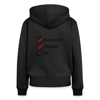 Phd university degree gift - Women's Premium Organic Zip Hoodie - black - Back - Julia (174cm)