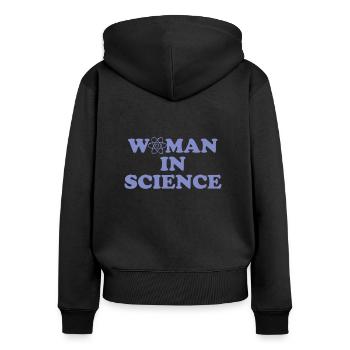 Woman in science Chimie Cadeau Chemistry - Sweat à capuche zippé Premium bio Femme - noir - Dos - Julia (174cm)