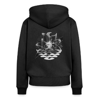 Ein stilvolles Emblem - Frauen Premium Bio Zip Hoodie - Schwarz - Hinten - Julia (174cm)