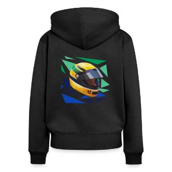 Ayrton Senna do Brasil - Women's Premium Organic Zip Hoodie - black - Back - Julia (174cm)
