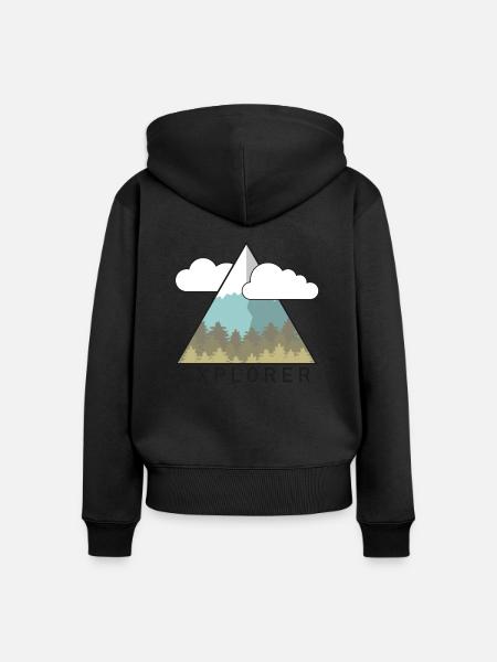 EXPLORER - Frauen Premium Bio Zip Hoodie - Schwarz