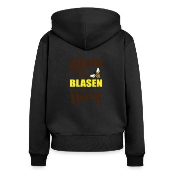 Wenn bienen pupsen gibt es blasen im honig - Frauen Premium Bio Zip Hoodie - Schwarz - Hinten - Julia (174cm)