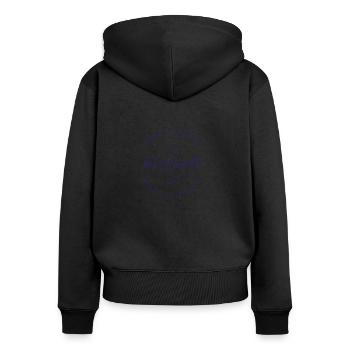 Professionelle Labertasche mit Bachelorabschluss - Frauen Premium Bio Zip Hoodie - Schwarz - Hinten - Julia (174cm)