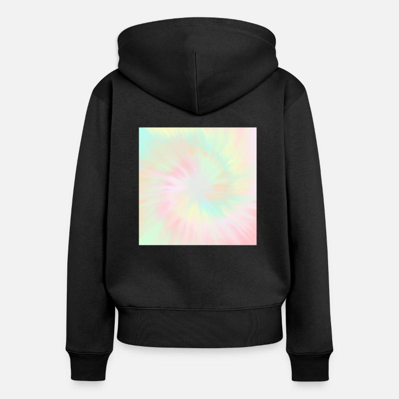 Tie Dye Pastel Tie Dye - Sweat à capuche zippé Premium bio Femme - noir