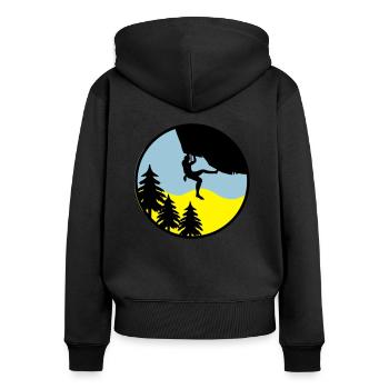 escalade nature - Sweat à capuche zippé Premium bio Femme - noir - Dos - Julia (174cm)