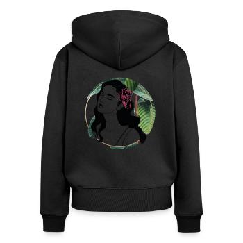 Yoga Meditation Spiritual Wellness Spirituality - Women's Premium Organic Zip Hoodie - black - Back - Julia (174cm)