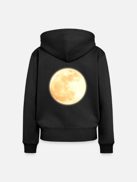 Mond - Frauen Premium Bio Zip Hoodie - Schwarz