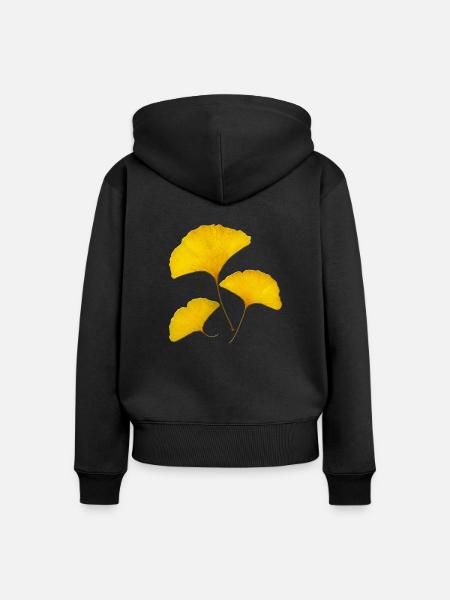 Ginkgo 1.1 Feng Shui Design - Frauen Premium Bio Zip Hoodie - Schwarz