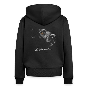 Labrador - Frauen Premium Bio Zip Hoodie - Schwarz - Hinten - Julia (174cm)