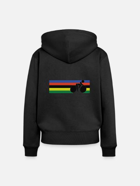 cycliste champion du monde #2 - Sweat à capuche zippé Premium bio Femme - noir