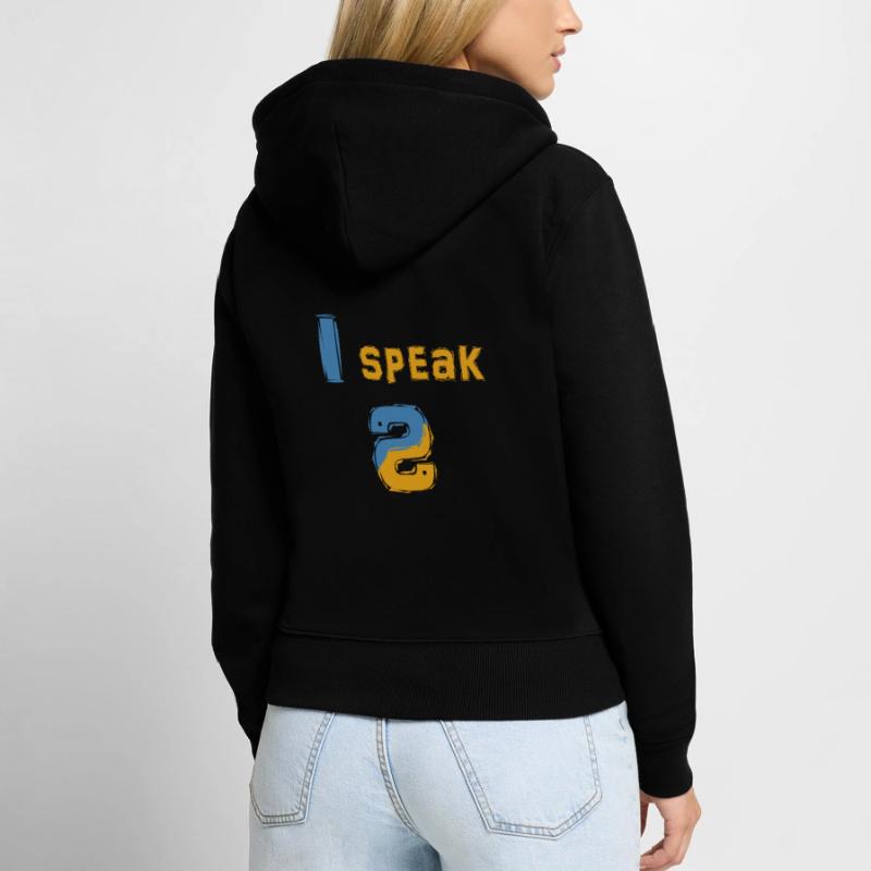 I Speak Python - Pour tous les codeurs en Python Sweat à capuche zippé Premium bio Femme
