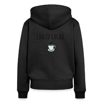 hot cocoa cho cho chocolate humor gift - Women's Premium Organic Zip Hoodie - black - Back - Julia (174cm)