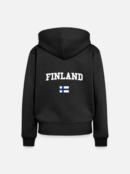 FINNLAND - Frauen Premium Bio Zip Hoodie - Schwarz