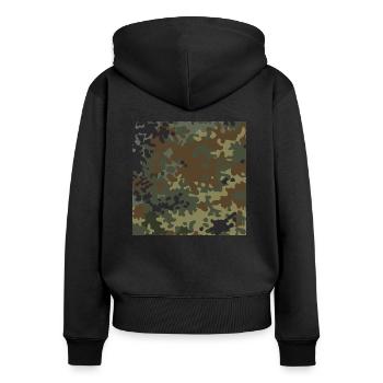 German flecktarn camouflage - Women's Premium Organic Zip Hoodie - black - Back - Julia (174cm)