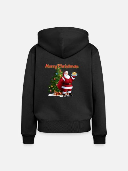 Thema Weihnachten - Frauen Premium Bio Zip Hoodie - Schwarz