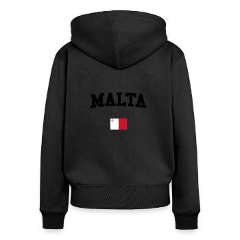 MALTE - Sweat à capuche zippé Premium bio Femme - noir - Dos - Julia (174cm)