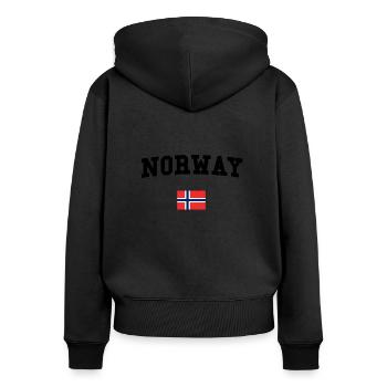 NORWAY - Women's Premium Organic Zip Hoodie - black - Back - Julia (174cm)