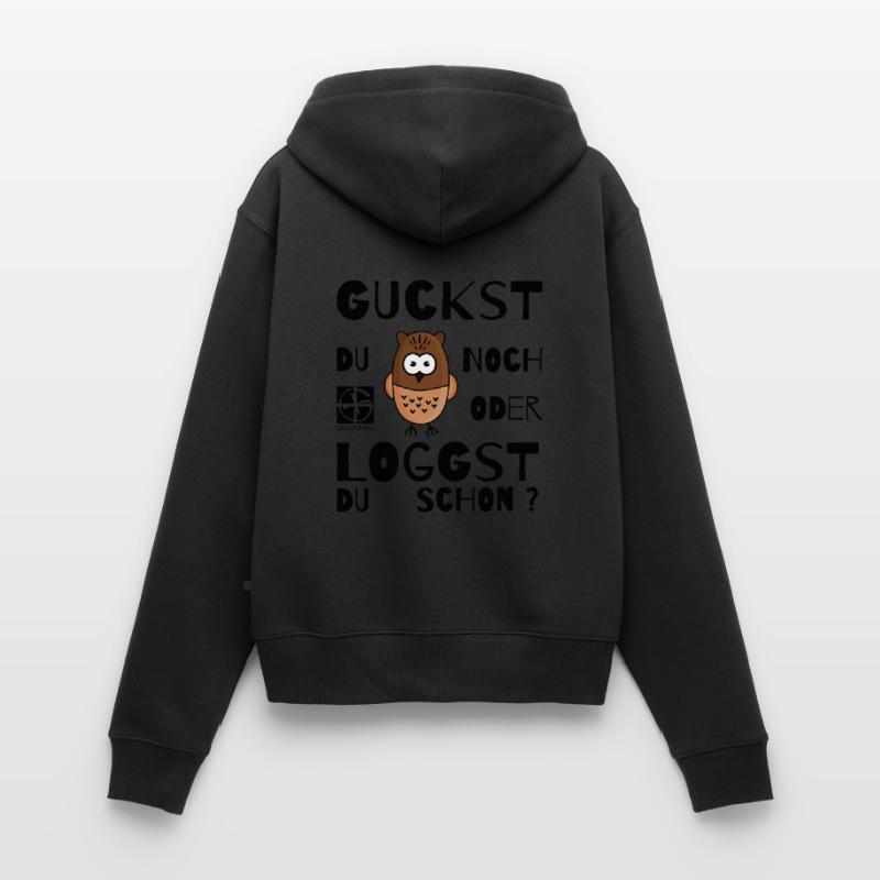 GEOCACHING - Guckst Du noch oder loggst du schon ? Frauen Premium Bio Zip Hoodie