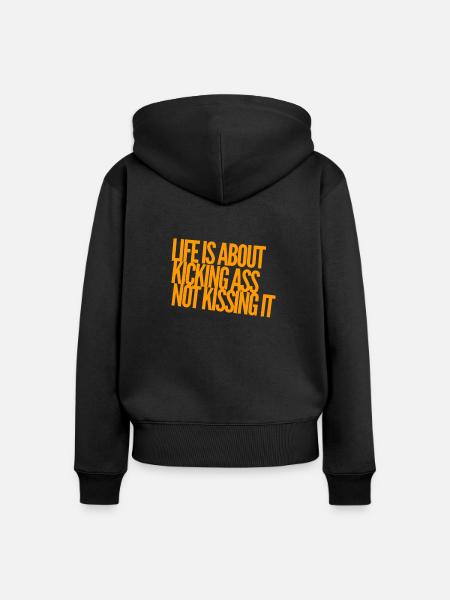 gehe deinen eigenen Weg - Frauen Premium Bio Zip Hoodie - Schwarz