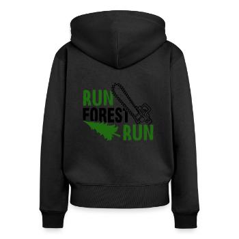 Forester de tronçonneuse de type bûcheron - Sweat à capuche zippé Premium bio Femme - noir - Dos - Julia (174cm)