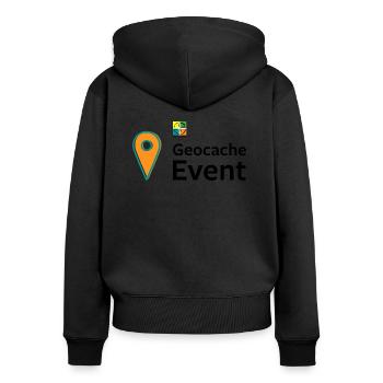 Geocaching Event Geocacher Geocacherin Geocache - Sweat à capuche zippé Premium bio Femme - noir - Dos - Julia (174cm)