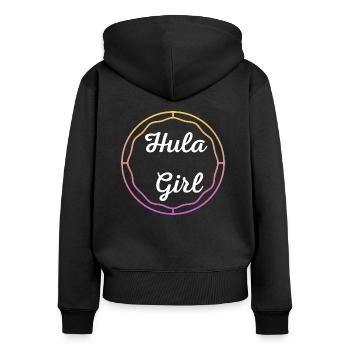 Hula Girl Reifen - Frauen Premium Bio Zip Hoodie - Schwarz - Hinten - Julia (174cm)