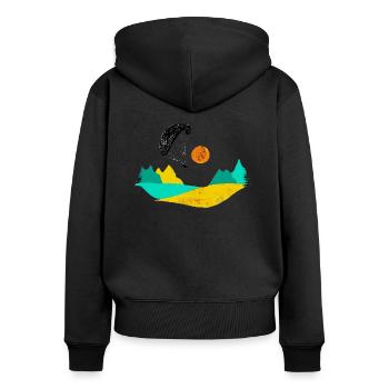 Paraglider sun mountains paragliding - Women's Premium Organic Zip Hoodie - black - Back - Julia (174cm)