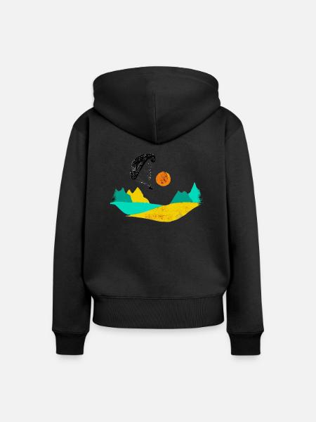 Parapente Sun Mountains Parapente - Sweat à capuche zippé Premium bio Femme - noir