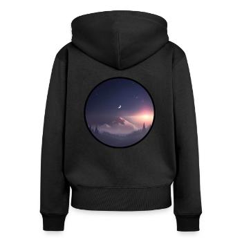 Mountain - Women's Premium Organic Zip Hoodie - black - Back - Julia (174cm)