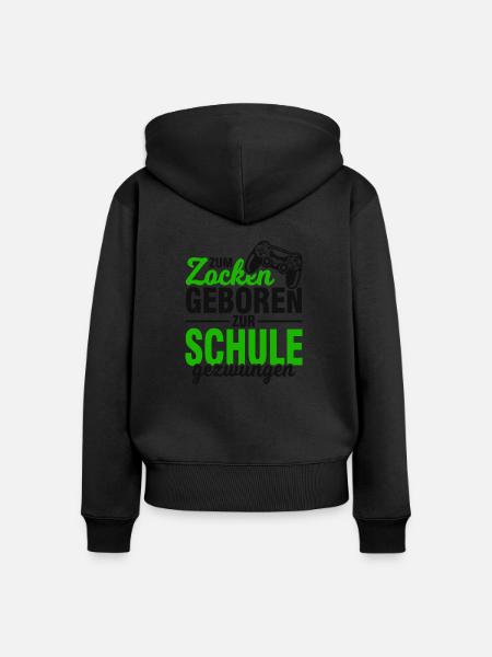 Zocken Zocker Gaming Gamer Schüler Geschenk - Frauen Premium Bio Zip Hoodie - Schwarz