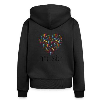 music - Women's Premium Organic Zip Hoodie - black - Back - Julia (174cm)