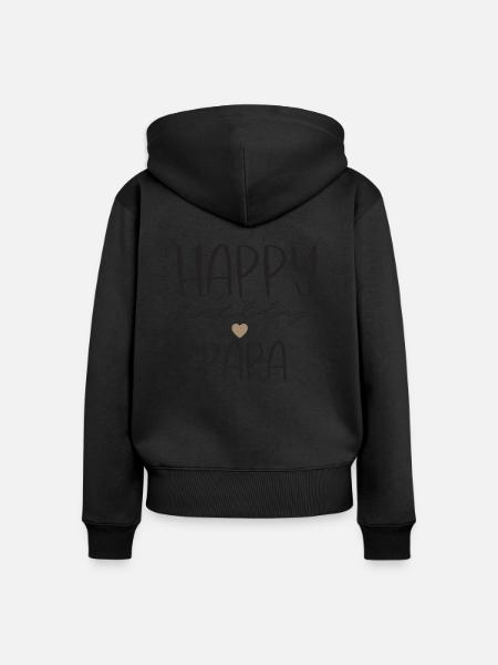 Happy birthday Papa - Frauen Premium Bio Zip Hoodie - Schwarz
