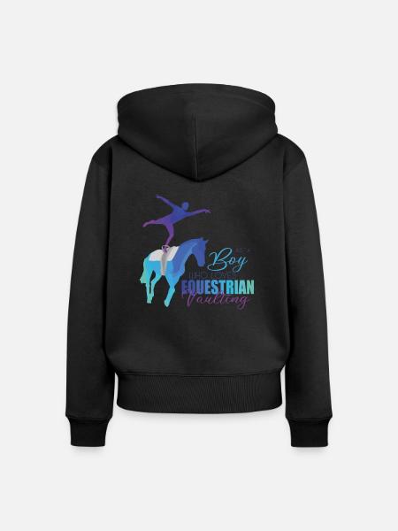 Voltigieren Pferd - Frauen Premium Bio Zip Hoodie - Schwarz