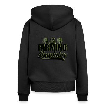 Farming simulator Garten Gartenarbeit Geschenk - Frauen Premium Bio Zip Hoodie - Schwarz - Hinten - Julia (174cm)