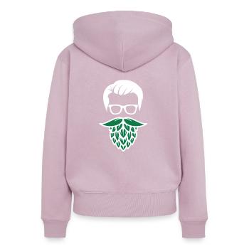 Hopfen Bart - Frauen Premium Bio Zip Hoodie - Altrosa - Hinten - Julia (174cm)