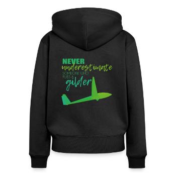 Gliding gliders - Women's Premium Organic Zip Hoodie - black - Back - Julia (174cm)