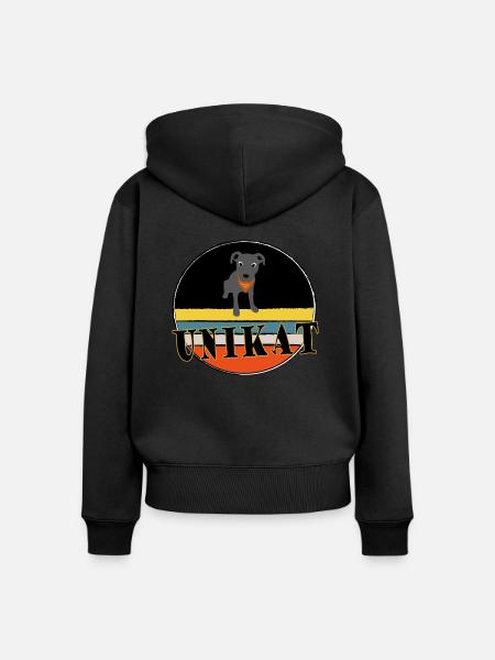 Unikat - Frauen Premium Bio Zip Hoodie - Schwarz
