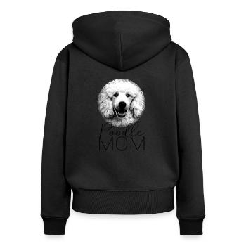 Pudel Hunde Mama - Frauen Premium Bio Zip Hoodie - Schwarz - Hinten - Julia (174cm)