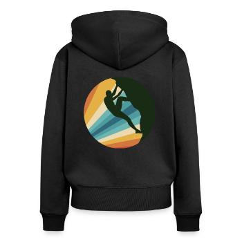 Rock Climbing - Sweat à capuche zippé Premium bio Femme - noir - Dos - Julia (174cm)